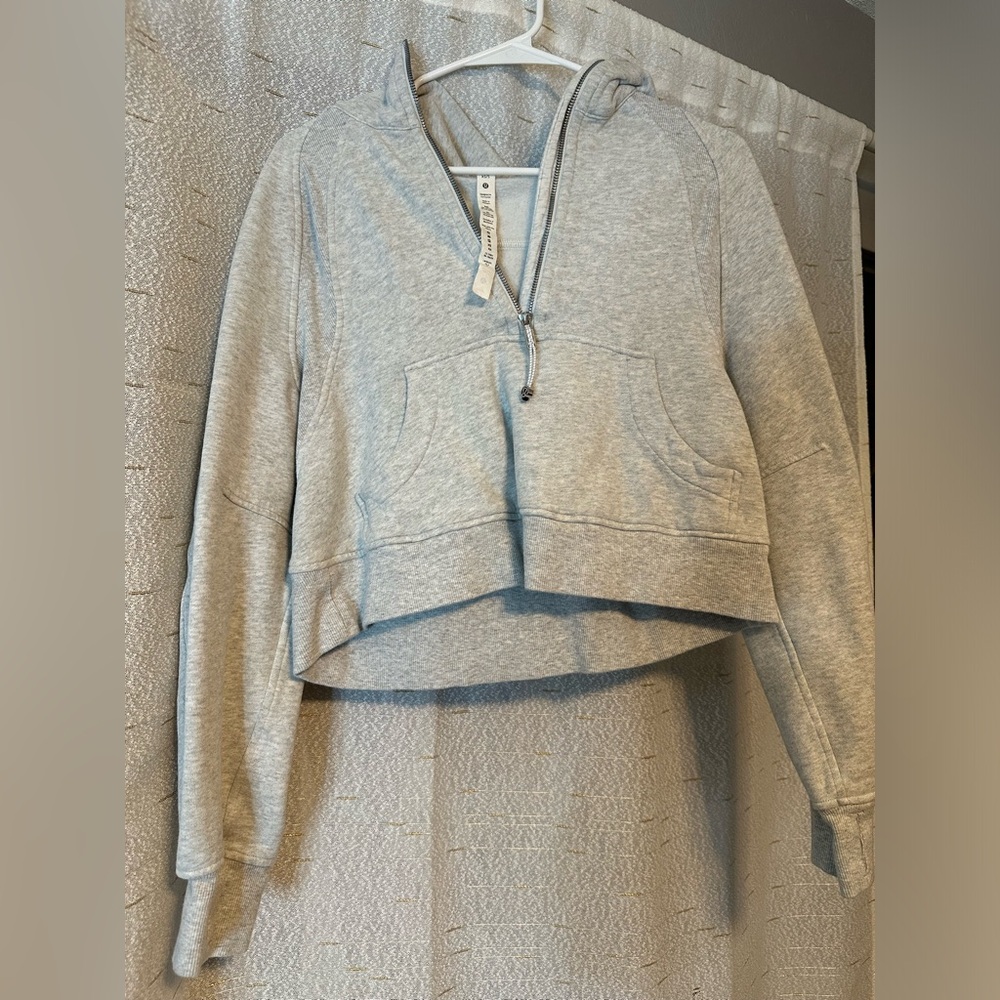 scuba oversized cropped half zip hoodie